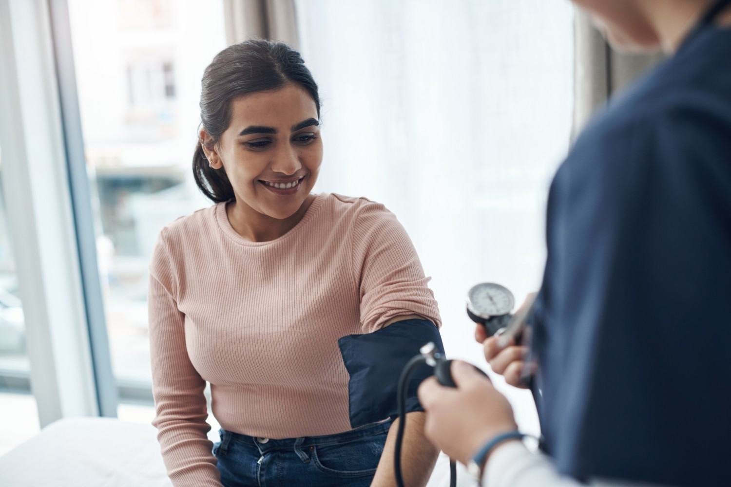 Private blood pressure check at Earls Barton Pharmacy